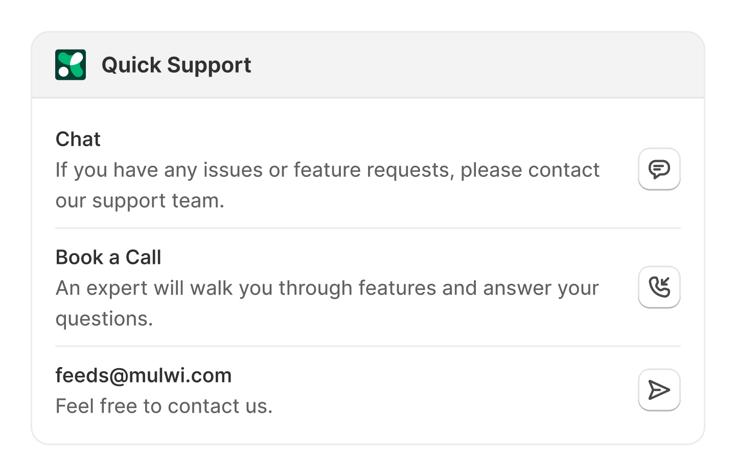 Quick You-Centered Support
