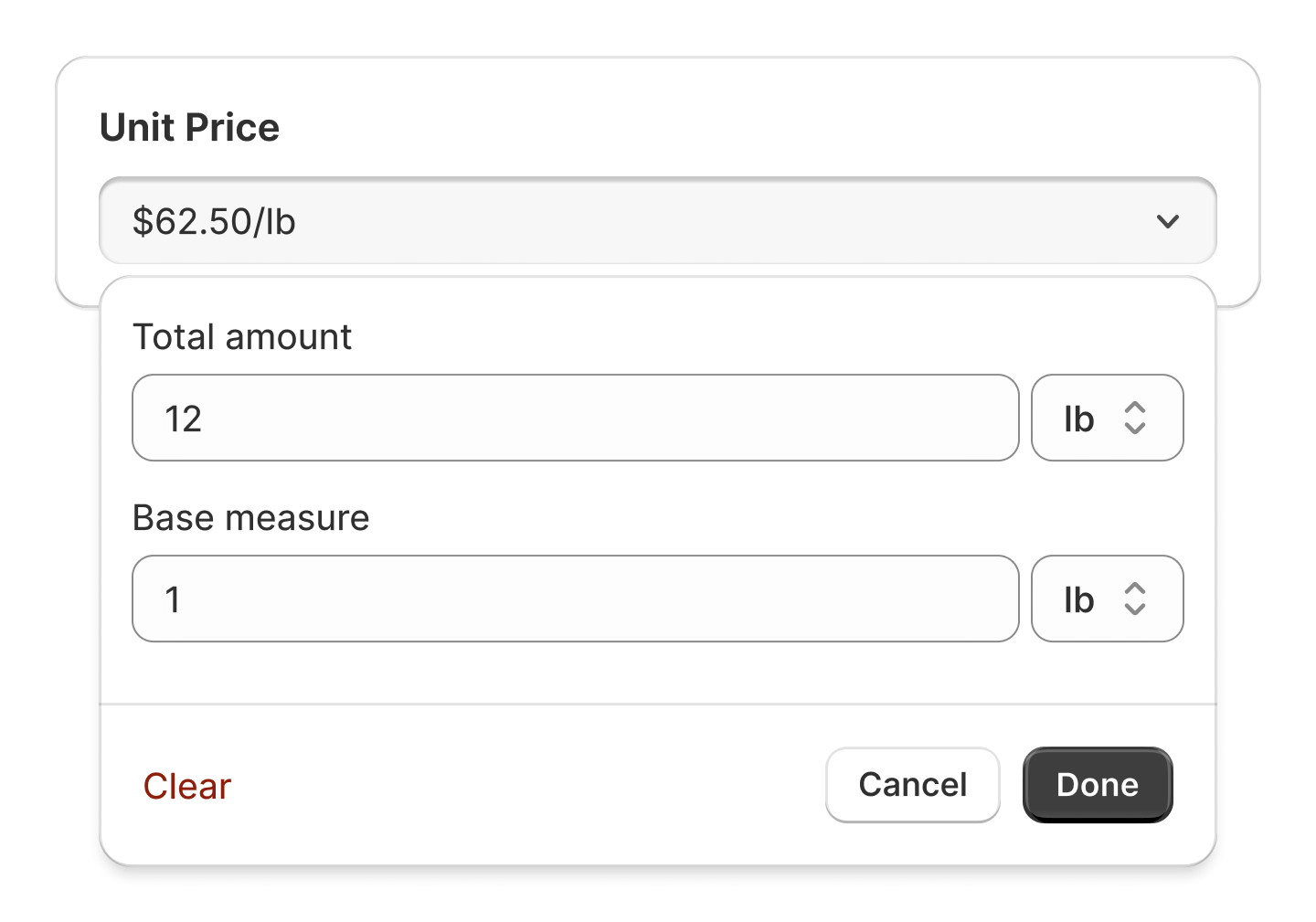 Unit Prices and Measurements