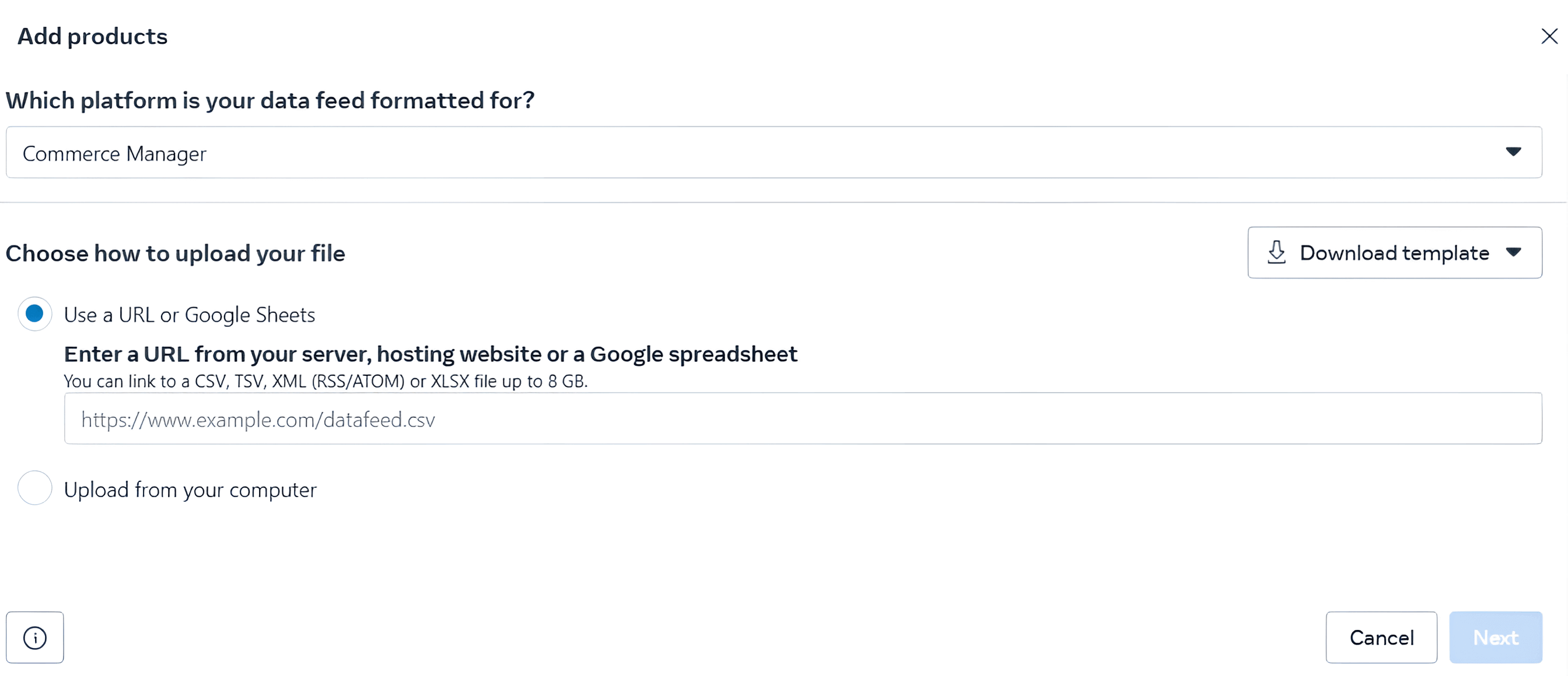 Connecting Facebook (Meta) feed