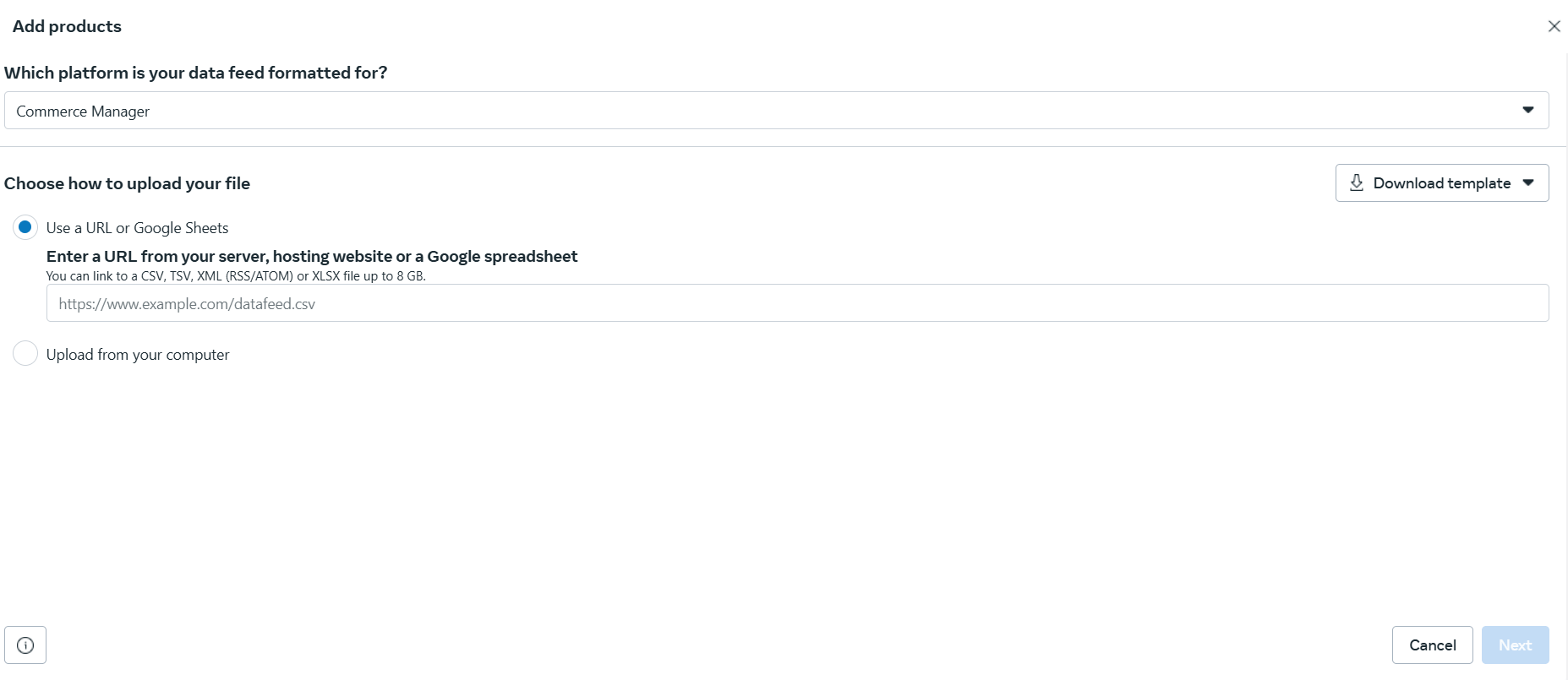 Connecting Instagram product feed to Meta Commerce Manager