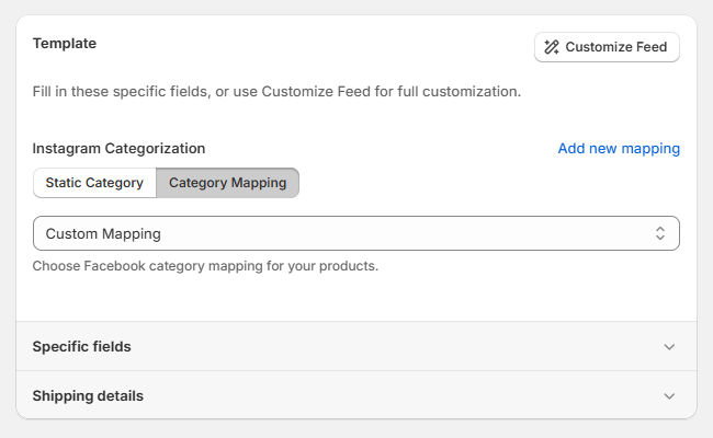 Creating Instagram product feed in Mulwi