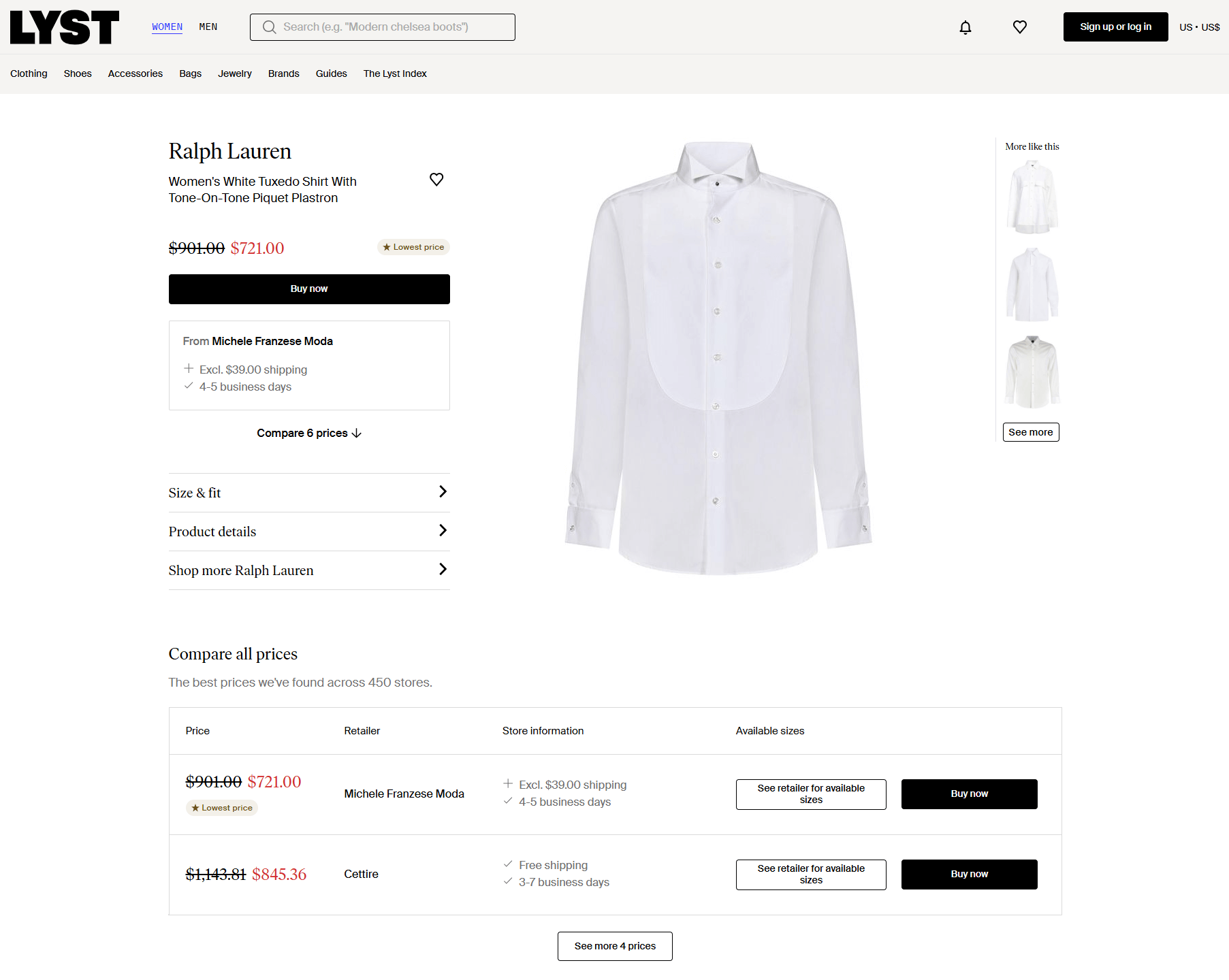 Lyst product page