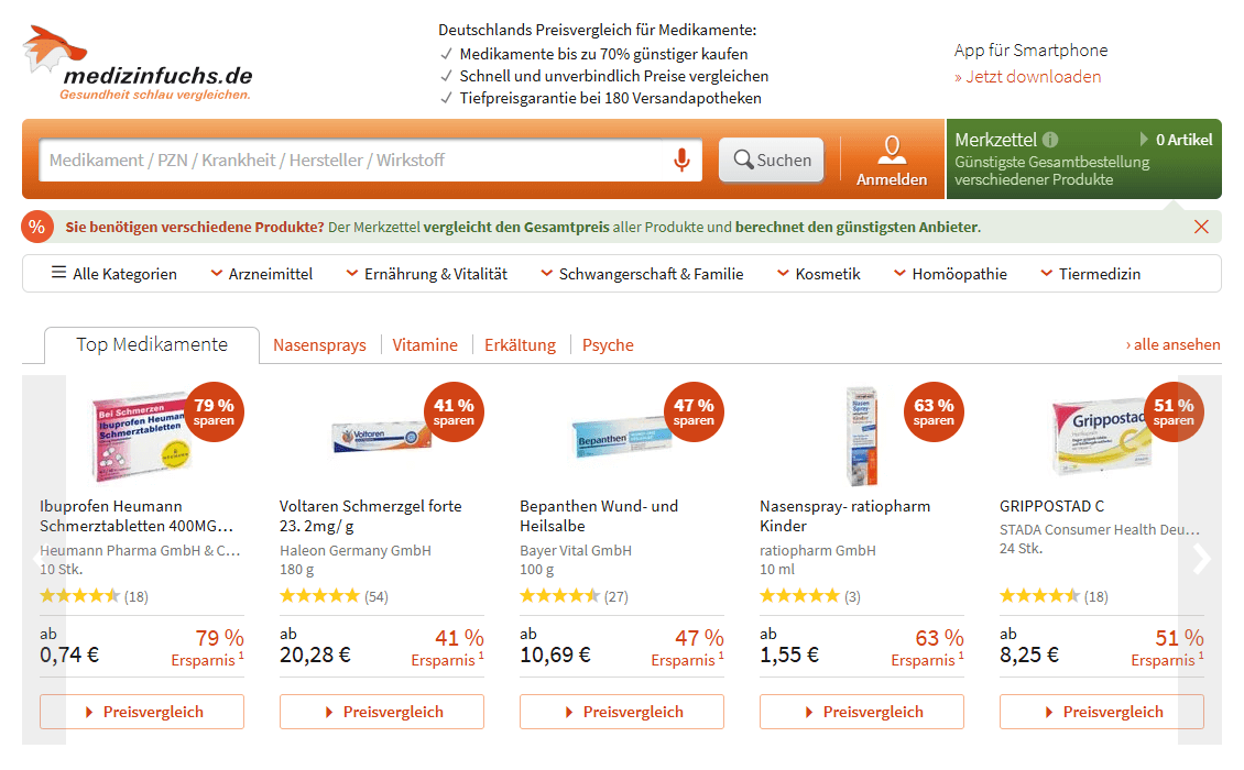 Medizinfuchs Shopify Feed - Sell On Medizinfuchs comparison platform