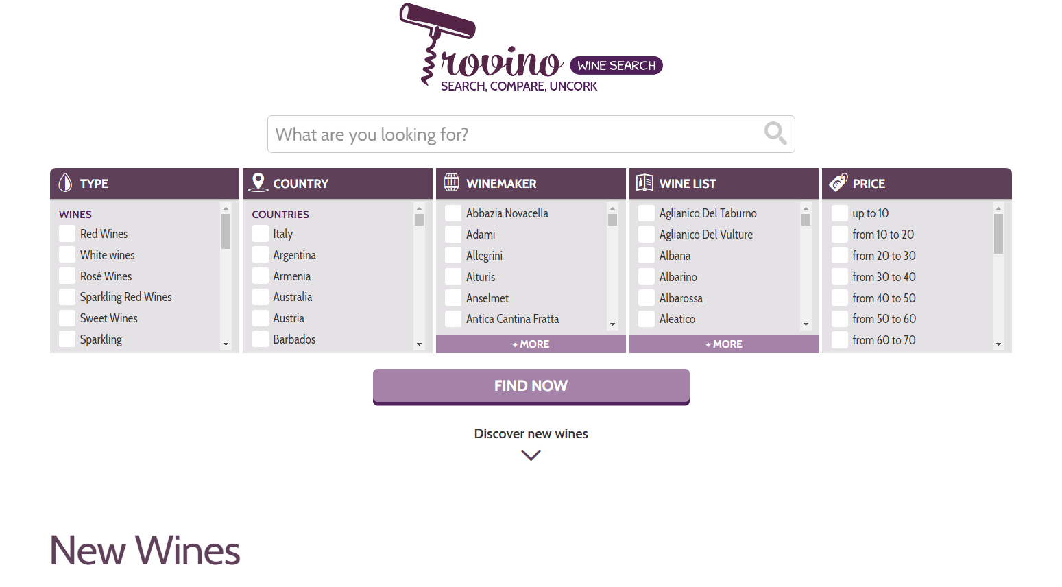 Trovino Shopify Feed - Sell On Trovino wine comparison