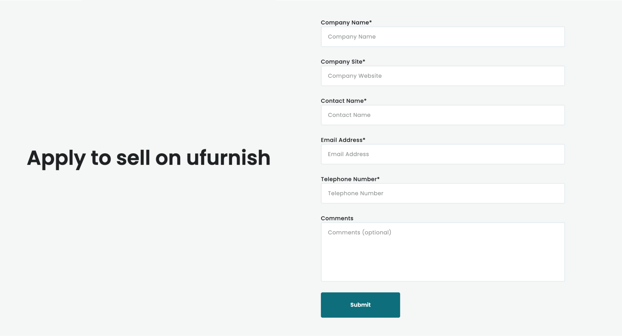 Apply to sell on Ufurnish